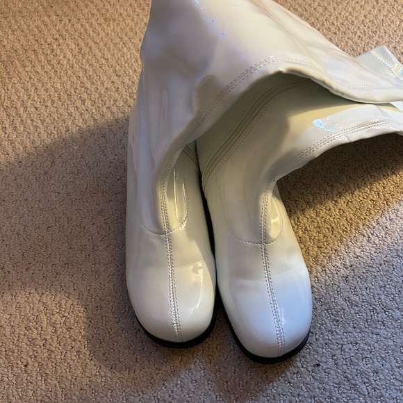 Pleaser Funtasma 70S Disco Block Heel Knee High Gogo Boots RETRO300 White Size 6 - Picture 2 of 5